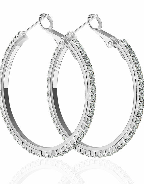 Load image into Gallery viewer, fcaylo 925 Sterling Silver Gold Hoop Earrings Lightweight Hypoallergenic 40mm
