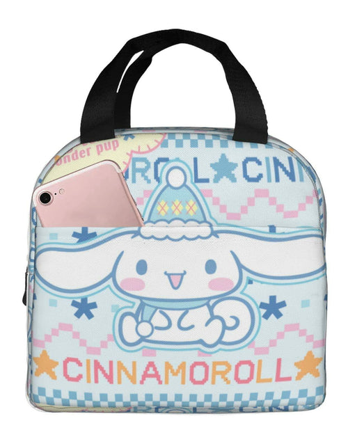 Load image into Gallery viewer, Tamkuaph Insulated Lunch Bag Blue Polyester 8x5.11in Reusable Picnic Travel
