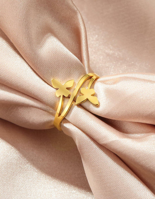 Load image into Gallery viewer, Dreamtimes Butterfly Rings Women Dainty Minimalist Wedding Bands Ring G-6
