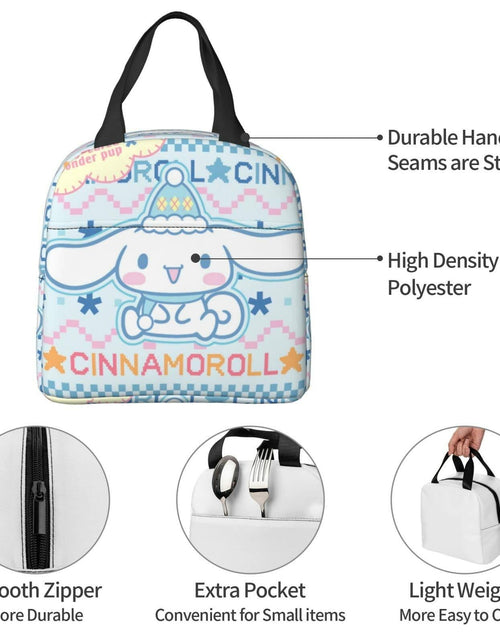 Load image into Gallery viewer, Tamkuaph Insulated Lunch Bag Blue Polyester 8x5.11in Reusable Picnic Travel
