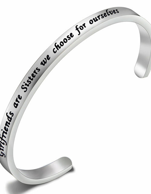 Load image into Gallery viewer, FEELMEM Friendship Cuff Bangle Bracelet Girlfriends Sister Silver
