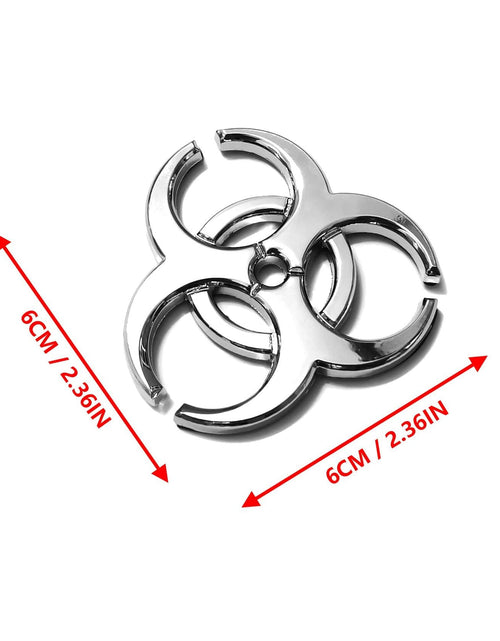Load image into Gallery viewer, PTDecals 2X 3D Silver Biochemical Marker Car Motorcycle Emblem Sticker
