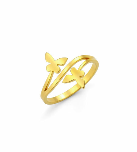 Dreamtimes Butterfly Rings Women Dainty Minimalist Wedding Bands Ring G-6