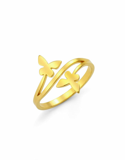 Load image into Gallery viewer, Dreamtimes Butterfly Rings Women Dainty Minimalist Wedding Bands Ring G-6
