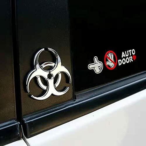 Load image into Gallery viewer, PTDecals 2X 3D Silver Biochemical Marker Car Motorcycle Emblem Sticker
