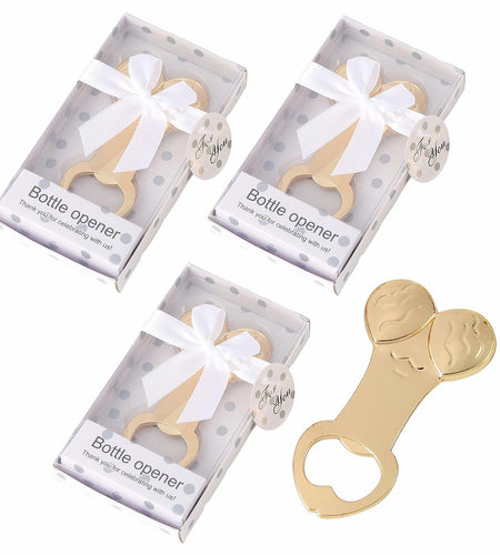 Tough Guy Heavy Duty Zinc Alloy Bottle Opener 3 Pack Gold