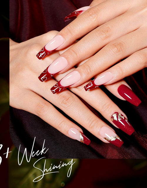 Load image into Gallery viewer, GELLEN Gel Nail Polish Set 6 Colors Burgundy Red Glitter Crimson Celebration
