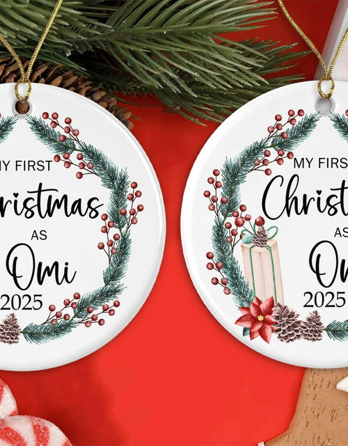 Load image into Gallery viewer, AnhTram97 My First Christmas As Omi 2025 Ornament Ceramic White Both Sides
