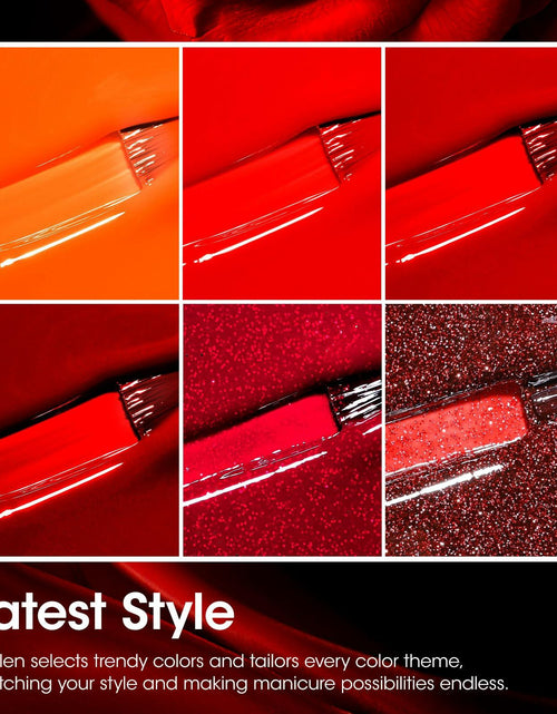 Load image into Gallery viewer, GELLEN Gel Nail Polish Set 6 Colors Burgundy Red Glitter Crimson Celebration
