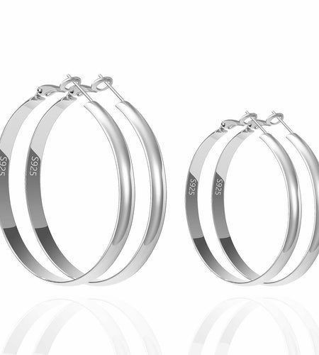 fcaylo 925 Sterling Silver Gold Hoop Earrings Lightweight Hypoallergenic 40mm