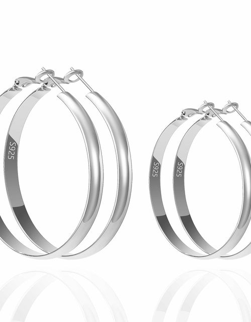 Load image into Gallery viewer, fcaylo 925 Sterling Silver Gold Hoop Earrings Lightweight Hypoallergenic 40mm
