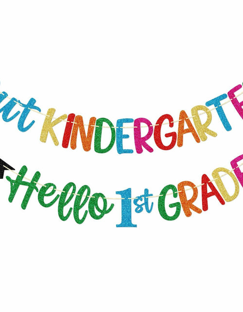 Load image into Gallery viewer, Firefairy Kindergarten Graduation Banner Pre-strung Colorful Glitter Cardstock

