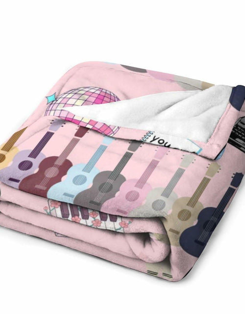 Load image into Gallery viewer, Levionys Music Fans Print Fleece Blanket Pink Purple 50x60 Flannel
