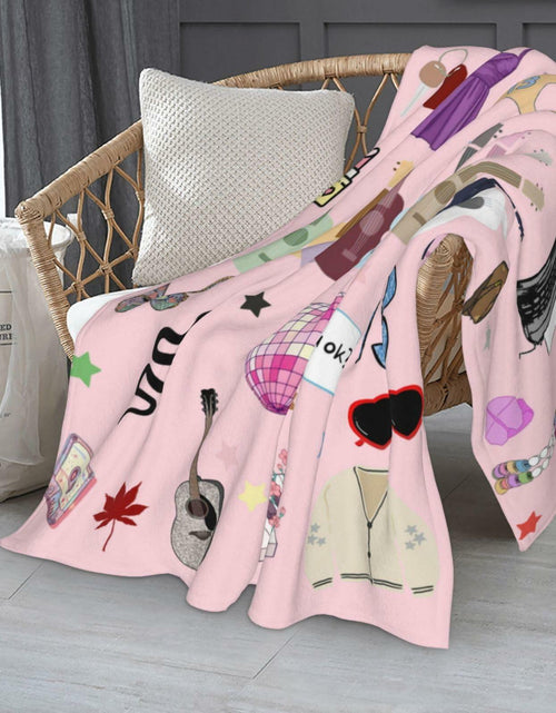 Load image into Gallery viewer, Levionys Music Fans Print Fleece Blanket Pink Purple 50x60 Flannel
