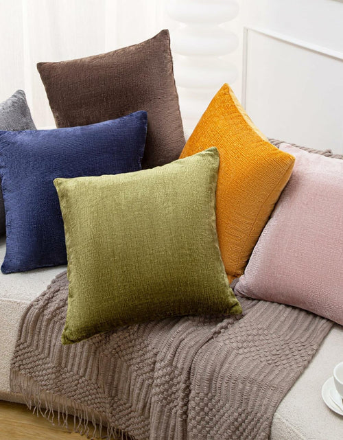 Load image into Gallery viewer, LeFadrie Chenille Pillow Covers Pack of 2 18x18 Midnight Sail Fade-Resistant
