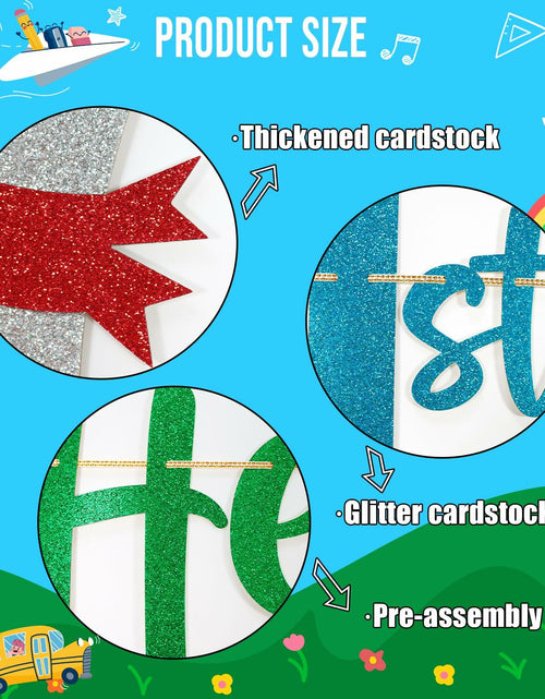 Load image into Gallery viewer, Firefairy Kindergarten Graduation Banner Pre-strung Colorful Glitter Cardstock

