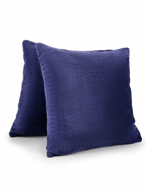 Load image into Gallery viewer, LeFadrie Chenille Pillow Covers Pack of 2 18x18 Midnight Sail Fade-Resistant
