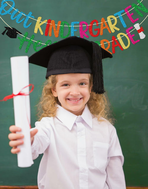 Load image into Gallery viewer, Firefairy Kindergarten Graduation Banner Pre-strung Colorful Glitter Cardstock
