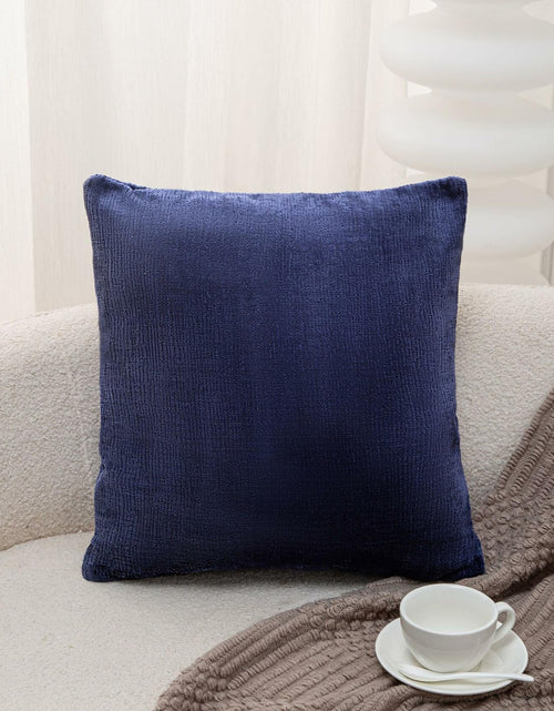 Load image into Gallery viewer, LeFadrie Chenille Pillow Covers Pack of 2 18x18 Midnight Sail Fade-Resistant
