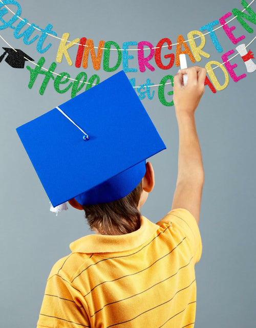Load image into Gallery viewer, Firefairy Kindergarten Graduation Banner Pre-strung Colorful Glitter Cardstock
