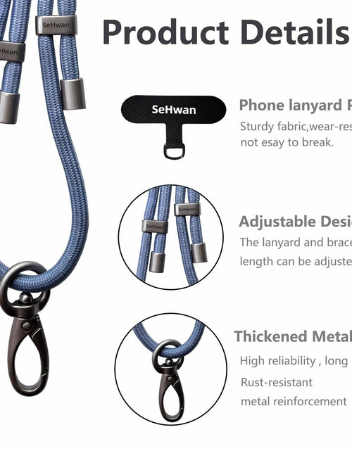 Load image into Gallery viewer, SeHwan 2-Piece Phone Lanyard Set Neck &amp; Wrist Strap Pink Polyester Fashion
