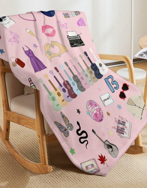 Load image into Gallery viewer, Levionys Music Fans Print Fleece Blanket Pink Purple 50x60 Flannel
