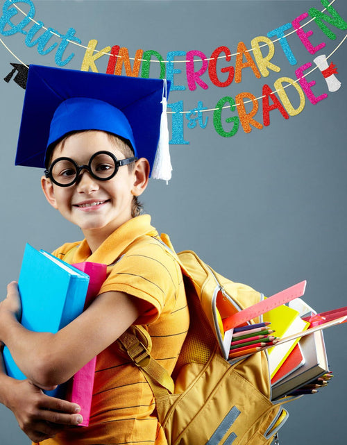 Load image into Gallery viewer, Firefairy Kindergarten Graduation Banner Pre-strung Colorful Glitter Cardstock
