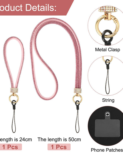 Load image into Gallery viewer, SeHwan 2-Piece Phone Lanyard Set Neck &amp; Wrist Strap Pink Polyester Fashion
