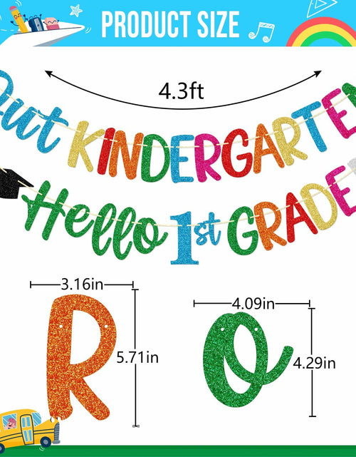 Load image into Gallery viewer, Firefairy Kindergarten Graduation Banner Pre-strung Colorful Glitter Cardstock
