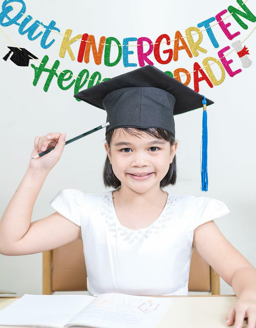 Load image into Gallery viewer, Firefairy Kindergarten Graduation Banner Pre-strung Colorful Glitter Cardstock
