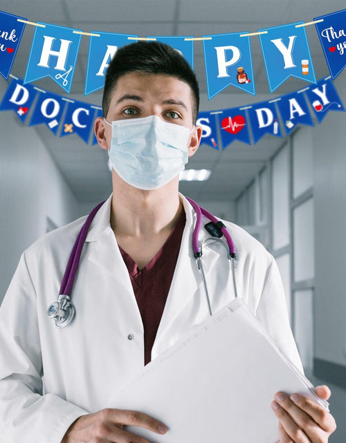 Load image into Gallery viewer, Qttier National Doctor's Day Banner Blue Cardstock Pre-strung Party Decor
