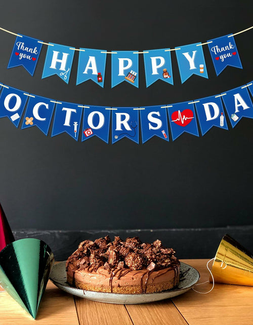 Load image into Gallery viewer, Qttier National Doctor's Day Banner Blue Cardstock Pre-strung Party Decor
