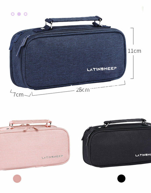 Load image into Gallery viewer, KEBEIXUAN Canvas Pencil Case Large Capacity Zipper Organizer Pink
