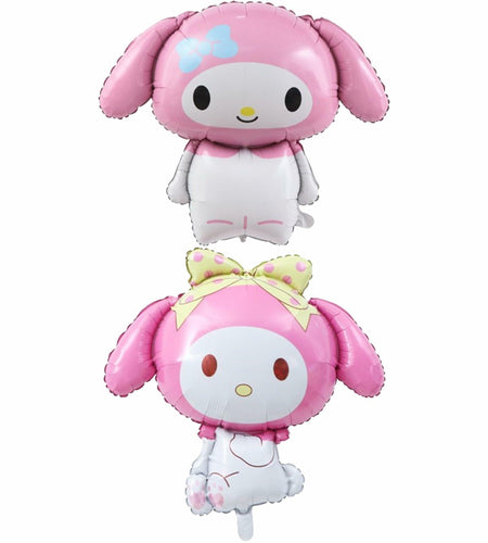 HKWRZK 2 Pcs Kawaii Cartoon Pink Foil Balloons Birthday Party Decor