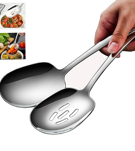 SIAIQIANG 18/8 Stainless Steel Serving Spoons Set 9.8in Silver 2pc