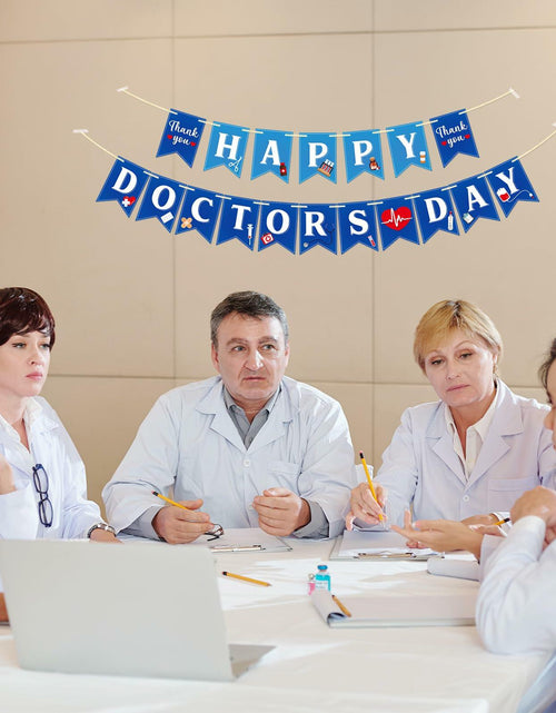 Load image into Gallery viewer, Qttier National Doctor's Day Banner Blue Cardstock Pre-strung Party Decor
