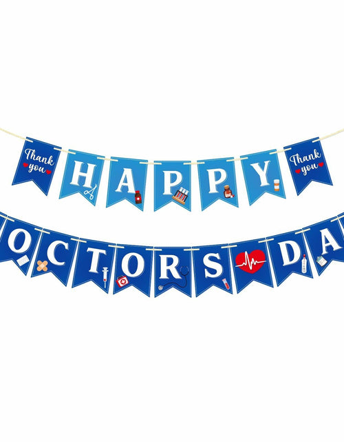 Load image into Gallery viewer, Qttier National Doctor's Day Banner Blue Cardstock Pre-strung Party Decor

