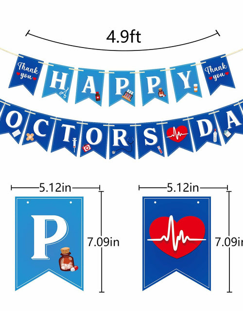 Load image into Gallery viewer, Qttier National Doctor's Day Banner Blue Cardstock Pre-strung Party Decor
