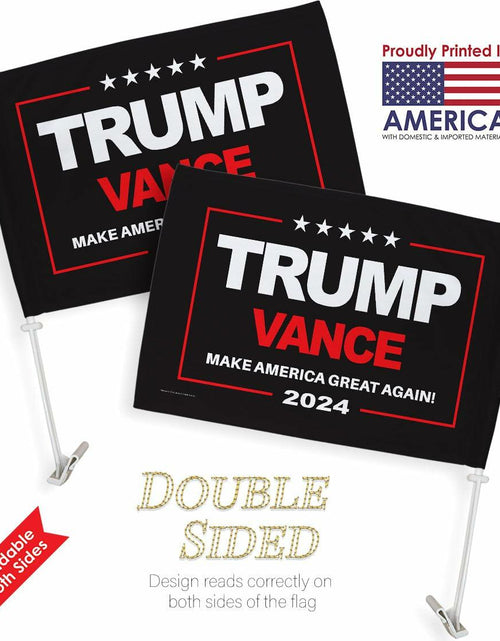 Load image into Gallery viewer, Ornament Collection Trump Vance 2024 Car Flag Window Clip Mount Kit USA
