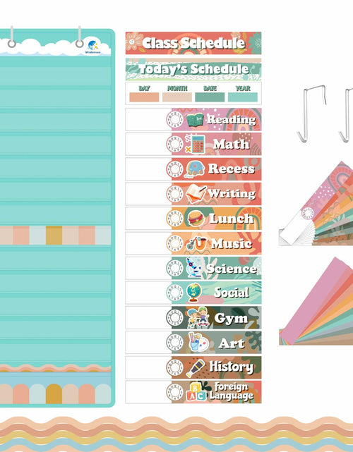 Load image into Gallery viewer, Wisdomsea Pocket Chart Classroom Blue 39 Double-Sided Erasable Cards
