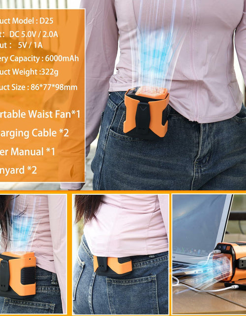 Load image into Gallery viewer, wz-ruijiang 2025 Upgrade Portable Waist Fan 13000 Speed Clip-On Black
