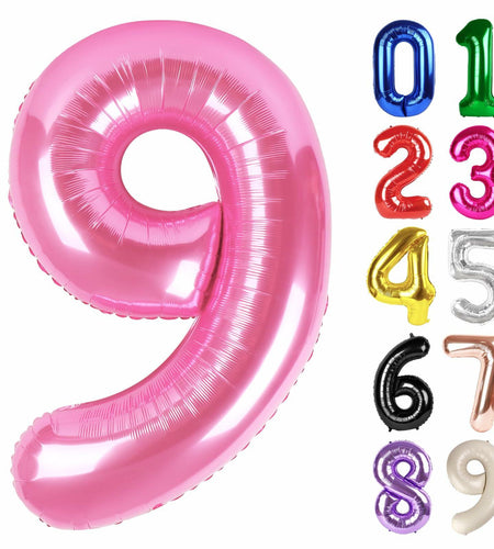 40in Pink Number 9 Balloon Large Foil Birthday Decoration for Men Women Kids