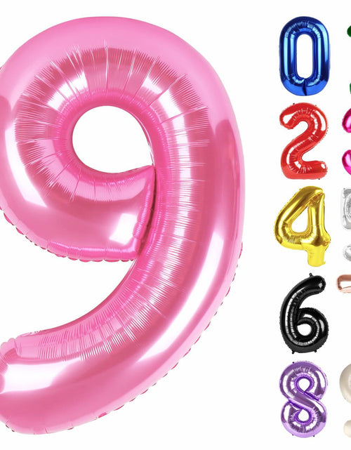Load image into Gallery viewer, 40in Pink Number 9 Balloon Large Foil Birthday Decoration for Men Women Kids
