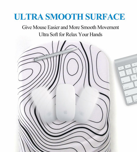 Viorichve Ergonomic Mouse Pad with Wrist Rest Support Non-Slip PU Base Black