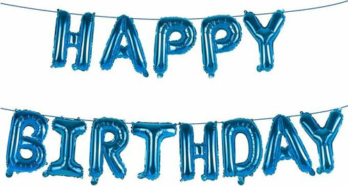 Load image into Gallery viewer, LtytyJ Happy Birthday Balloons Banner 16 Inch Mylar Foil Letters Blue
