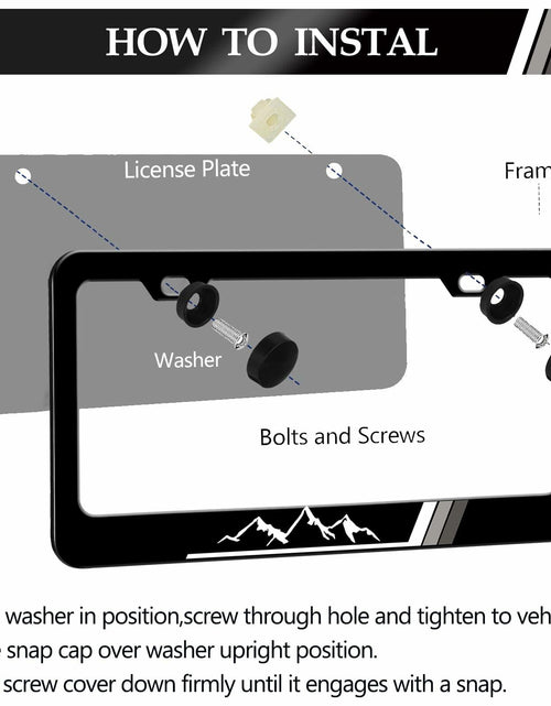 Load image into Gallery viewer, 2PCS Tri-Color Mountain License Plate Frames Stainless Steel White Gray
