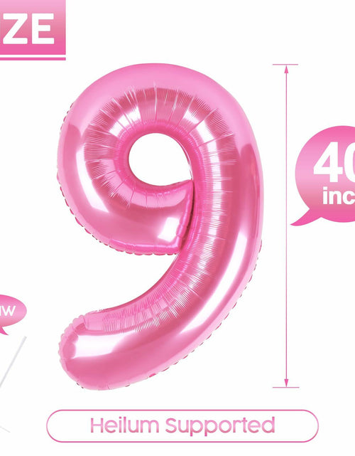 Load image into Gallery viewer, 40in Pink Number 9 Balloon Large Foil Birthday Decoration for Men Women Kids
