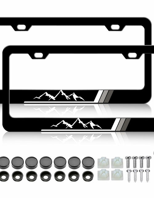 Load image into Gallery viewer, 2PCS Tri-Color Mountain License Plate Frames Stainless Steel White Gray
