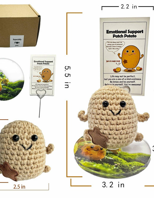 Load image into Gallery viewer, Mini Positive Potato Doll 3in Knit Plush with Card Cute Gift for Friends Family
