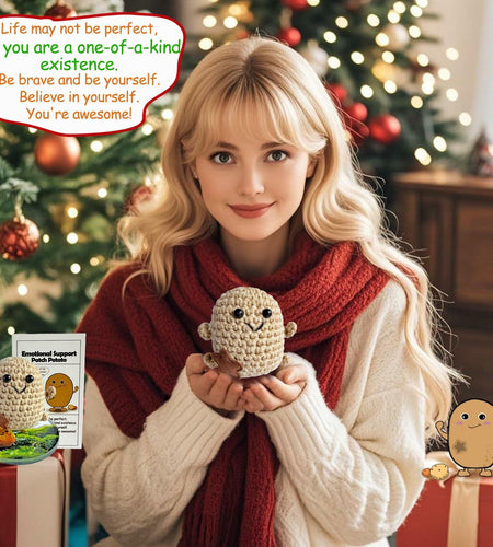 Mini Positive Potato Doll 3in Knit Plush with Card Cute Gift for Friends Family